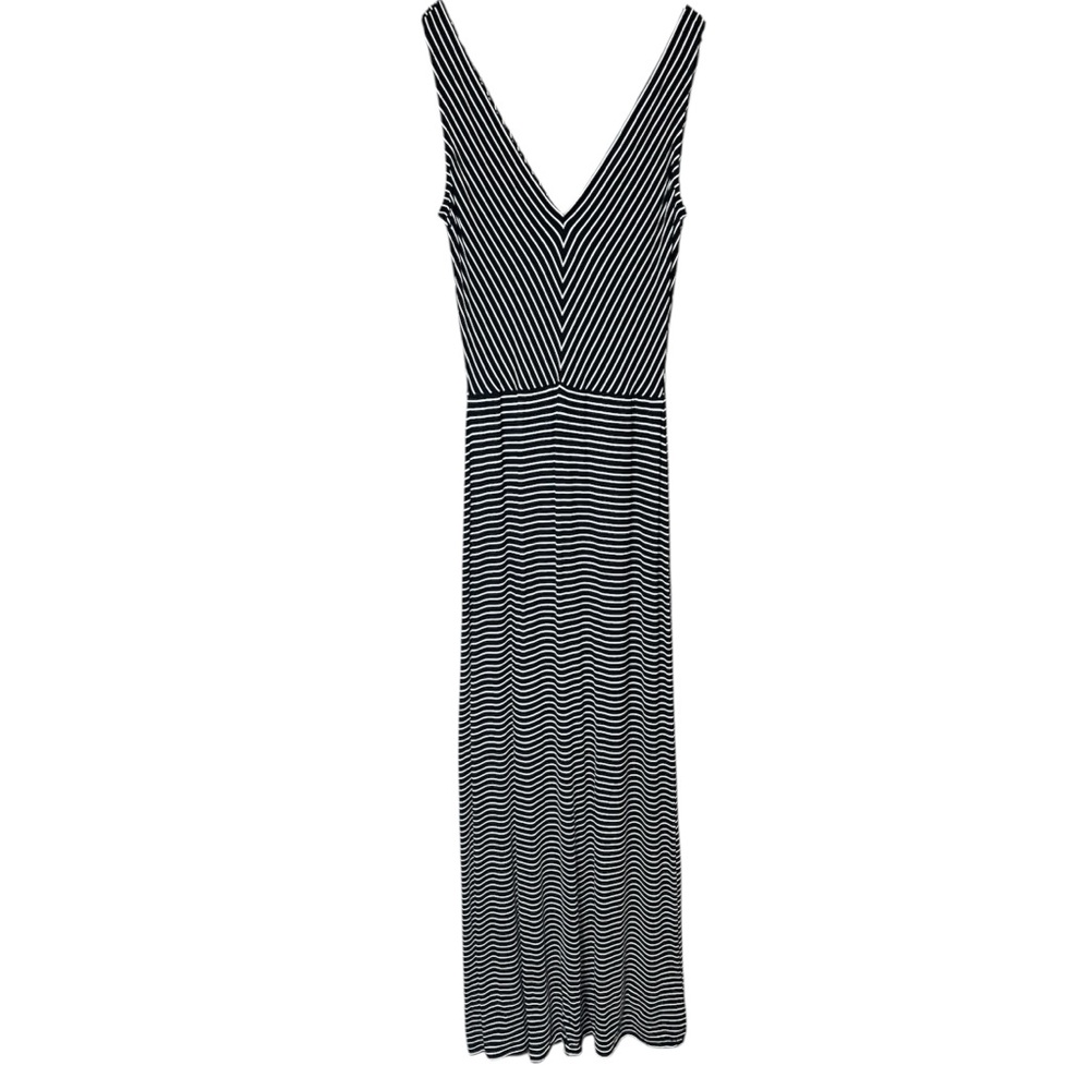 Esprit Black and White Striped Maxi Dress
